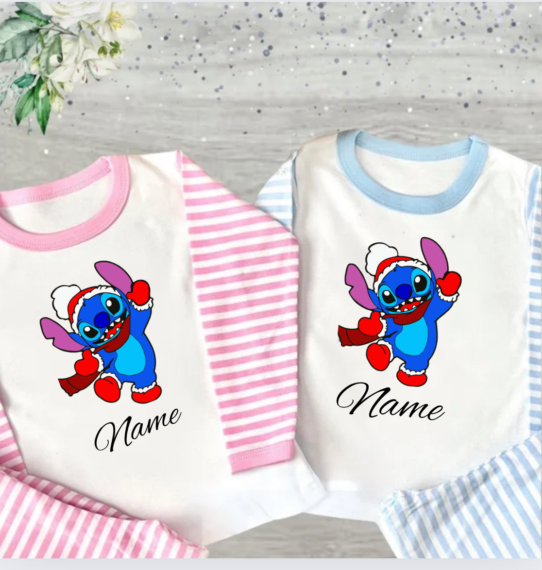 Stitch Christmas hat pjs